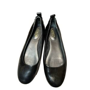 Lauren Ralph Lauren patent leather ballet flats w/ logo black Size 6.5